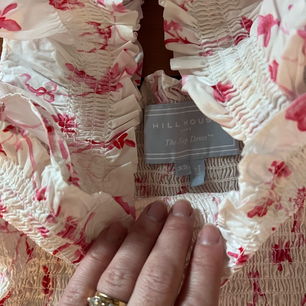 Hill House Pink and White Ruffled Dress